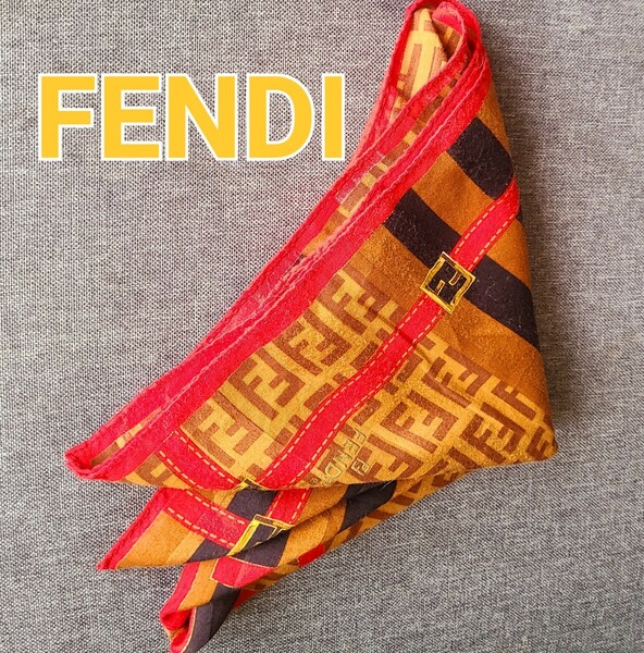 FENDI フェンディFFモノグラムベルト柄プリントスカーフ