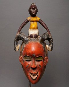  Africa coat jibowa-ru Glo group The uli mask mask No.248 tree carving Africa n art sculpture 