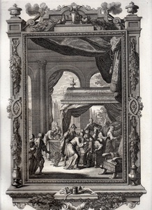 1732年 ショイヒツァー 神聖自然学 銅版画 Tab.500 歴代志下 第21章 18節 19節