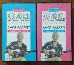 ROCK AND ROLL RHYTHM GUITAR TAUGHT BY AMOS GARRETT HOMESPUN VIDEO used import VHS video 2 volume set 