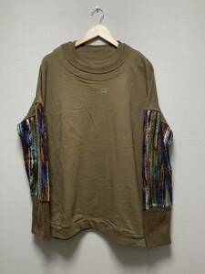 美品☆[VIRGO] 21AW ETHNIC ARMS SWEATSHIRT オーバーサイズ エスニックアーム スウェットシャツ 4 ブラウン ヴァルゴ