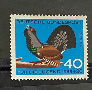ドイツ切手★ヨーロッパオオライチョウ　青年のために寄付金付1965年b6