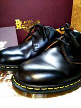 【Dr.MARTENS】ドクターマーチン 英国製 VINTAGE 1461Z 3ホールシューズ UK9 (28cm ) イングランド製 BLACK 初期型復刻【箱付き極美品】_画像1