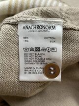 未使用品 Anachronorm アナクロノーム ニット シャツ ストライプ グレーベージュ サイズ01_画像4