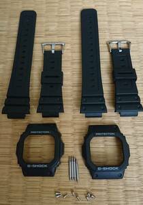 純正パーツ未使用品 カシオGショックCASIO G-SHOCK GW-M5610用 ベゼル ベルト2個セット バネ棒ネジ付きソーラー電波腕時計 5600シリーズ