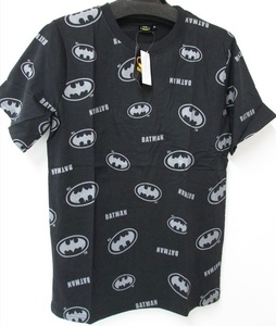 アウトレット BATMAN 半袖 Tシャツ バットマン アメコミ柄 ロゴT ブラック Lサイズ AC-010