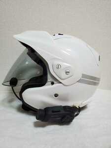 【送料無料】アライ ヘルメット CT-Z グラスホワイト Lサイズ(59-60)+SENA10C PRO(インカム)セットアップ済み付属品おまけ多数有【白バイ】
