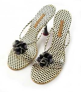 sevuntu L vusa-tiVII XII XXX sandals polka dot black white 36 heel SEVEN TWELVE THIRTY