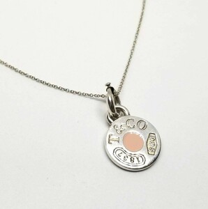  Tiffany 1837 Circle pendant necklace enamel pink silver SV925 TIFFANY