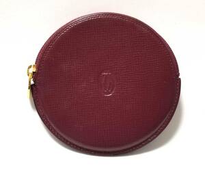 Красота Cartier Coin Case Mast Coin кошелек Bordeaux 2C C2