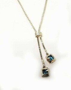  Michel Klein necklace silver SV925 Stone MICHEL KLEIN blue color stone accessory 