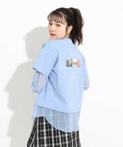 新品・ピンクラテシアーシャツフェイクレイヤード　長袖Tシャツ　150_画像1