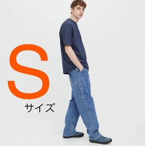 ユニクロ　デニムワークパンツ　65ブルー　サイズS