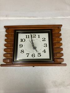 ●SEIKO 壁掛け時計 QA460B 木製 セイコー掛け時計 昭和レトロ 木枠
