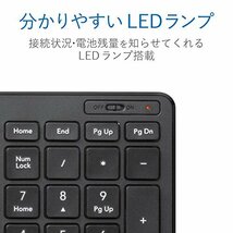 ◆ ◆ PBブラック エレコム2Z-IXキーボード ワイヤレス (レシーバー付属) パンタグラフ コンパクトキーボード ブラック TK-FDP099_画像6