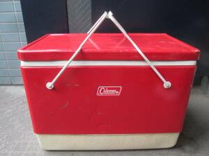 ценный! 60 -х годов ~ 70 -х годов Coleman Vintage USA Red Coleman Cooler Box/Древний куриный лагерь Американский антикварный гараж