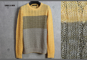 Новый Com Samen Tricolor Средний датчик льняной вязаный свитер L Orange Price 20 000 иен/конопля/Comme CA Men2