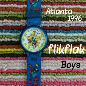 flikflak　フリックフラック　ブルー ボーイズ　ウォッチ　スウォッチ　子供用　腕時計　中古　稼動品　W090