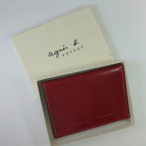 【美品中古】　agies b.　アニエスベー　パスケース　レッド　303