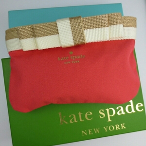 【美品中古】　kate　spade　ケイト　スペード　コインケース　レッド　X　ゴールド　X　アイボリー　301