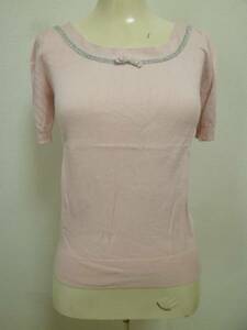  Private Label #. pink lame lace ribbon knitted M/ short sleeves 37