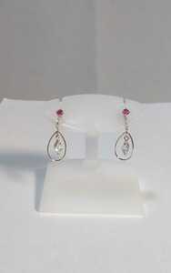 K14WG zircon & ruby earrings!