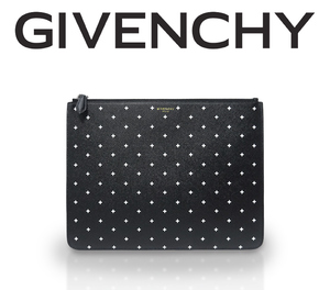 【超美品】 ジバンシィ ジバンシー GIVENCHY クラッチバッグ ポーチ セカンドバッグ マルチケース レザー ブラック 黒 メンズ レディース