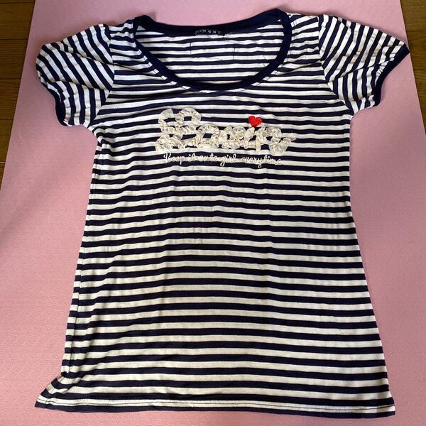 ボーダーTシャツ 半袖ロゴTシャツ INGNI