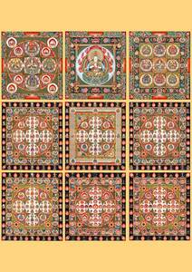 チベット仏教 金剛界 曼荼羅 A3サイズ: 297×420mm, 美術品, 絵画, その他