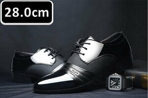 メンズ ビジネス レザー シューズ ブラック サイズ 28.0cm 革靴 靴 カジュアル 屈曲性 通勤 軽量 柔らかい 新品 【apa-160】