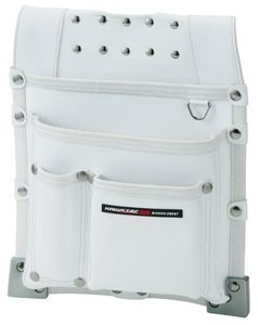 MEXES 仮枠釘袋 職人タイプ 大 NX-813W ホワイト 腰袋 ベルト通し内側に曲尺収納可能 ネクサス メクセス KE-813W