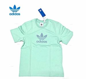 # новый товар # унисекс, Adidas |adida # короткий рукав футболка,XS размер, mint green, хлопок 100%, передний adidas Mark каучуковый принт 