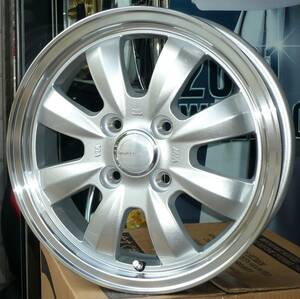 税込! お買得アルミホイール 「GYRAFT-8S」S 14ｘ4.5J+45 4H100 新品1台分