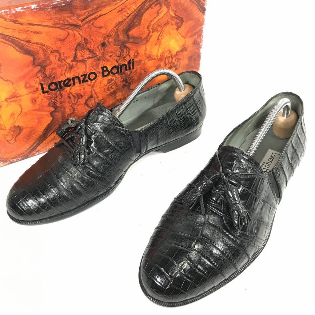 30 LORENZO BANFIのクロコダイルシューズ-