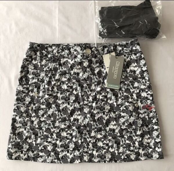 新品・未使用 Kappa ゴルフ インナーパンツ付きスカート ◆ 5 ◆ ブラック カッパ