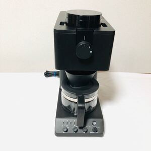 動作良好品■ ツインバード 全自動コーヒーメーカー ミル付き 臼式 3杯用 蒸らし 湯温調節 ブラック CM-D457