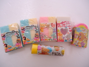 [KCM]obg-58* unused * various eraser 6 piece set stationery girl 