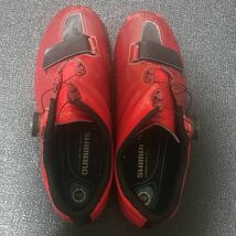 SHIMANO RC7 WIDE RED SPD-SL シマノ ビンディングシューズ ロードバイク カーボン 41サイズ 26cm 41Eワイド レッド 赤_画像5