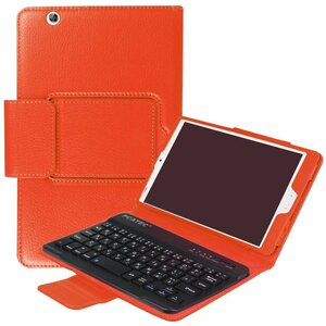 docomo dtab Compact d-01J/Huawei MediaPad M3 8.4専用レザーケース付き Bluetooth キーボード☆日本語入力対応☆オレンジ