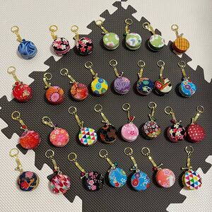 ハンドメイド ミニポーチキーホルダー アクセサリー入れ 5個セット 和柄