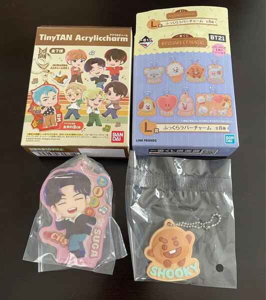 【未使用 未開封】 TINY TAN アクリルチャーム SUGA BT21 1番くじ SHOOKY ラバーチャーム