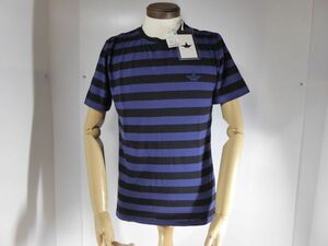 未使用品　maccia　J/マッキアジェイ　ストライプ　Tシャツ　紺×黒　Sサイズ　参考価格16.200円　4J