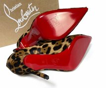 ほぼ未使用＊Christian Louboutin (クリスチャンルブタン)　ハイヒールパンプス　ハラコ / レオパード / 37_画像5