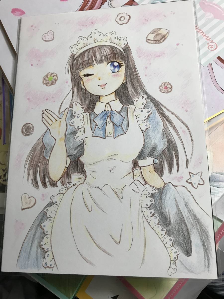 Maid hand-drawn illustration, comics, anime goods, hand drawn illustration
