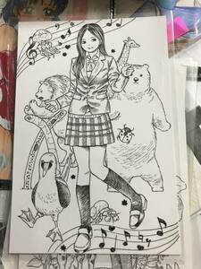 女子学生1･手書きイラスト, コミック、アニメグッズ, 手描きイラスト