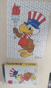 イーグルサムのジグソーパズル珍品100ピース1984年ロス五輪ロスアンゼルス五輪オリンピックUSED