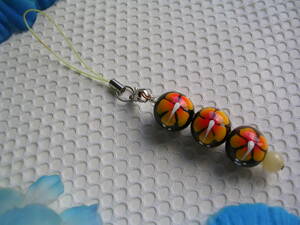 * Hawaii newest! natural stone topaz attaching * Hawaiian hand made * rare Hawaii wood beads strap d