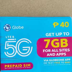 10枚セット New 5G Prepaid SIM Card GLOBE グローブ プリペイドシムカード Philippines フィリピン 4G利用可 個人情報登録不要 出張 Wi-Fi