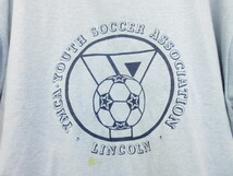 USA製 リバーシブルＴシャツ ダブルＴシャツ 水色x赤Ｌ サッカー アメリカ製 ヴィンテージ オールド Vintage old L1191_画像4