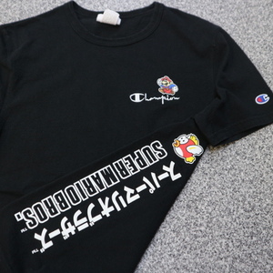 限定 レア Champion スーパーマリオブラザーズ Tシャツ S ブラック チャンピオン マリオ SUPER MARIO BROS. コラボ ロゴ 任天堂 ゲーム 